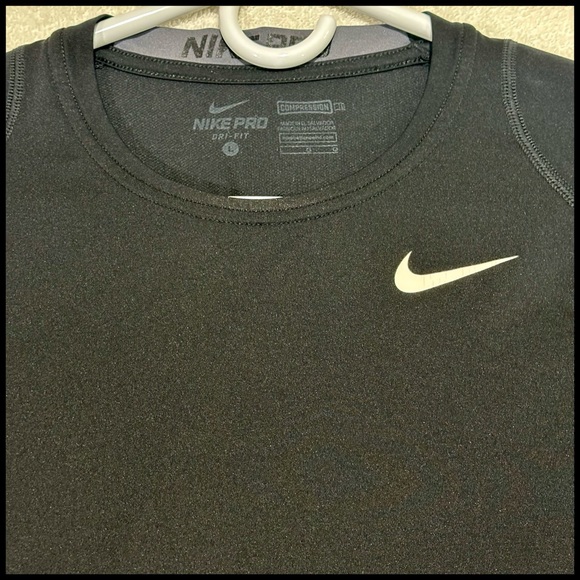Nike DriFt 🏏🥅⛳️💯✅Long Sleeve Compression Shirt Large Black One Owner 👌🏼☀️🌟 - Picture 4 of 16